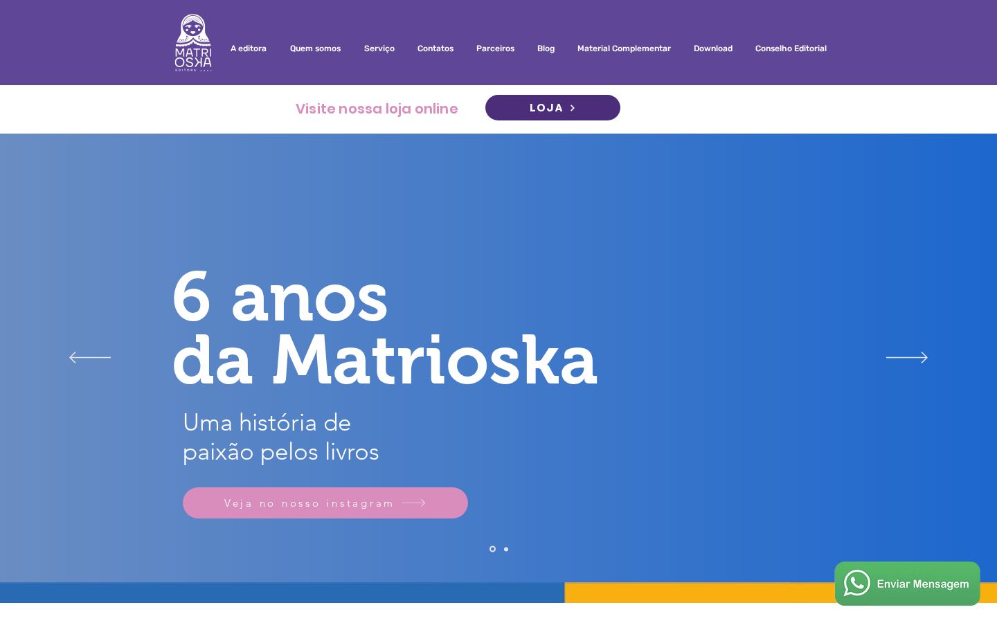 Site criado para Matrioska Editora